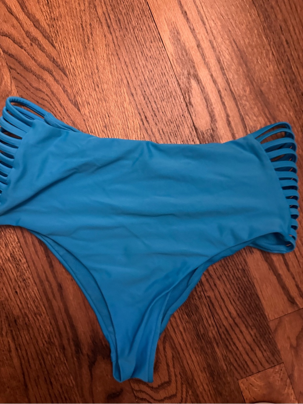 Body Glove Teal Blue High-Waist Strappy Bikini Bottom